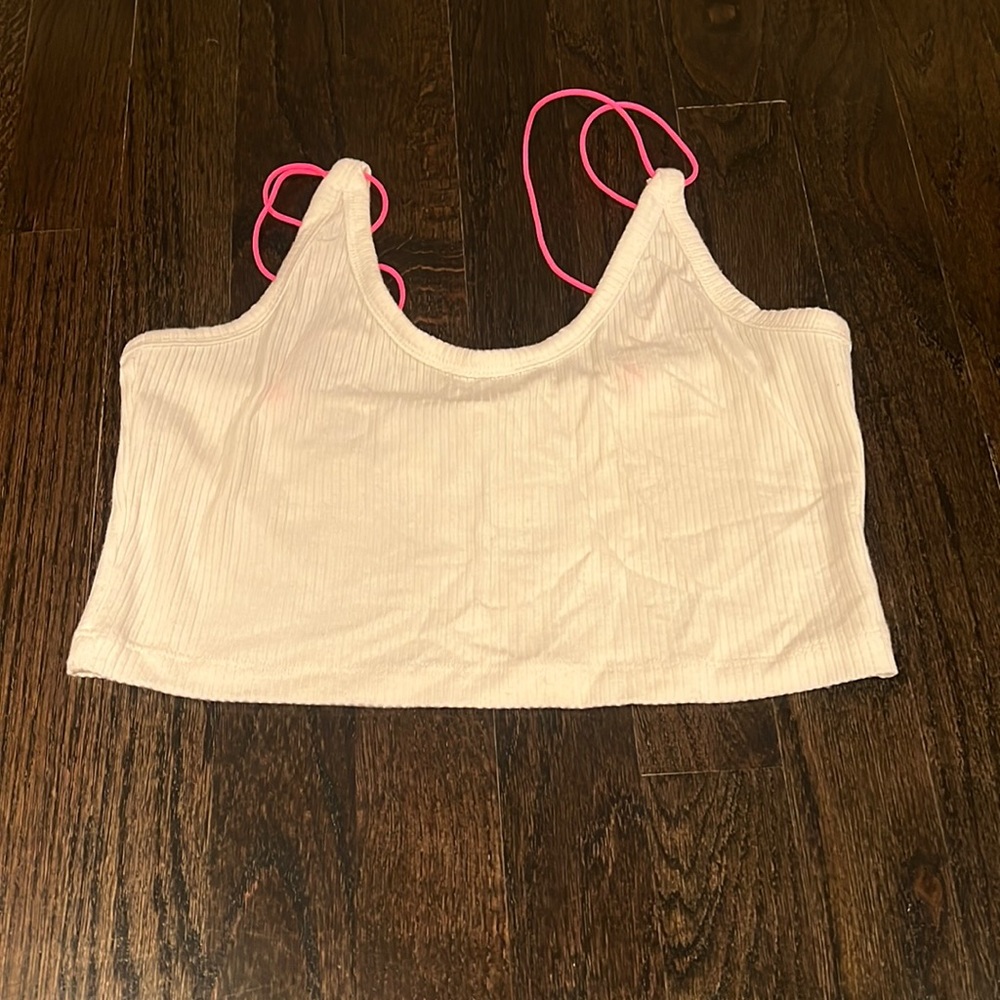 LF Crop Top with Neon Pink Straps